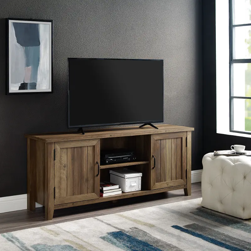 Carin Rustic Oak 58 Inch TV Stand - Walker Edison