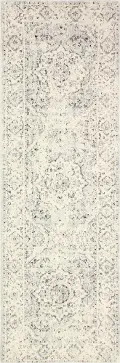 E110-SIL-2.6X8-5363 Traditional Alberta Ivory and Blue 8 Foot Runner Rug - Everek