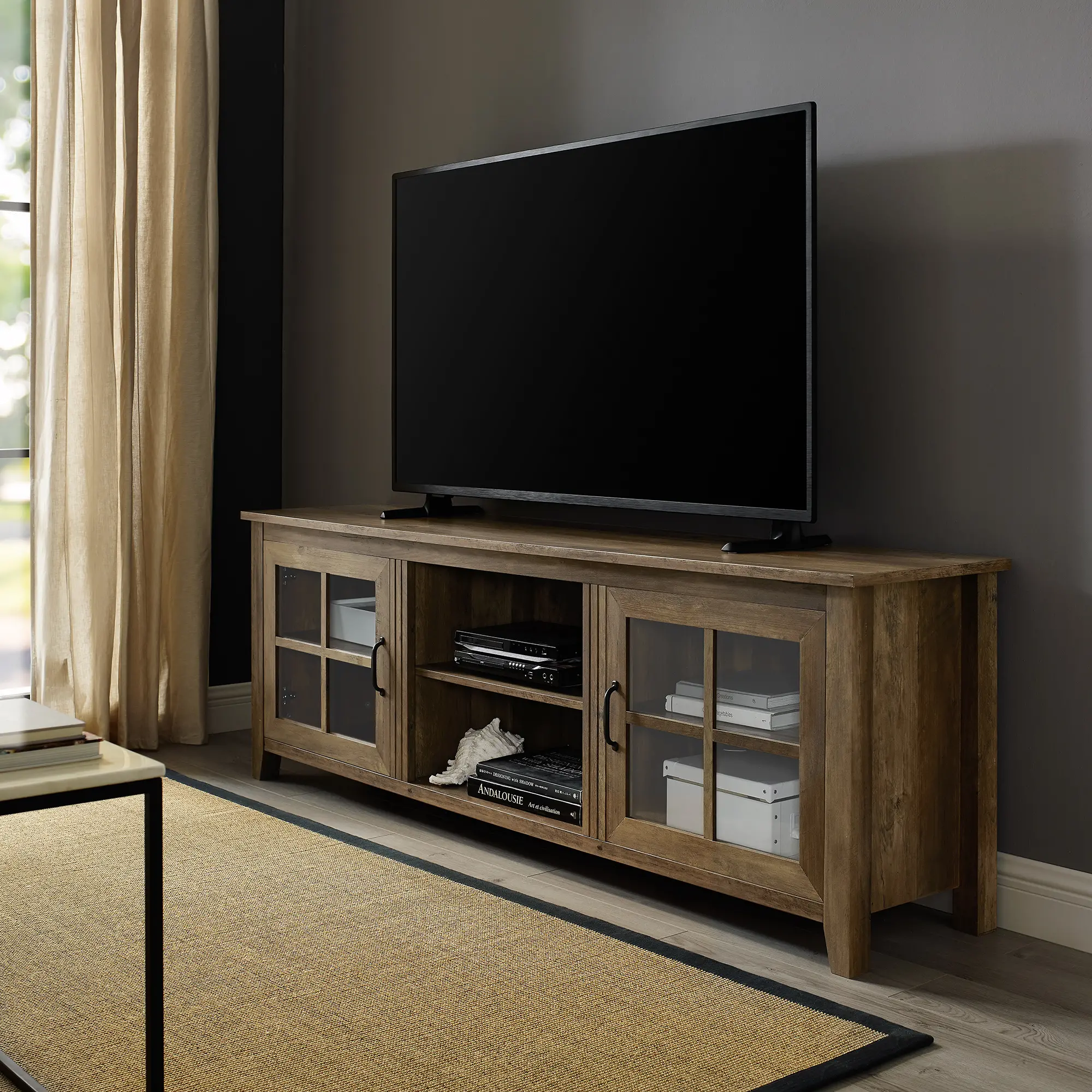 W70CSGDRO Fallon Rustic Oak 70 Inch Wood TV Stand - Walker Edison-2