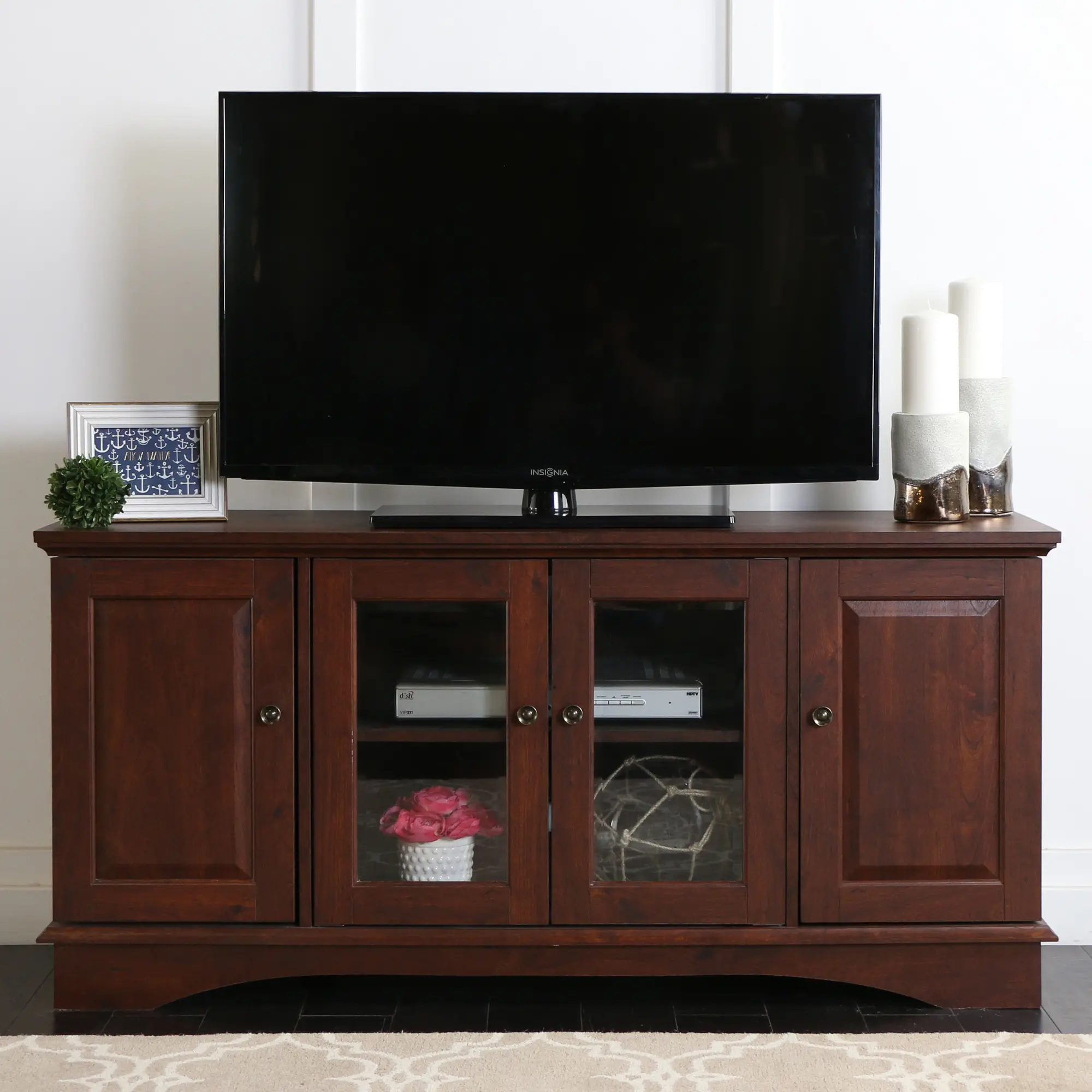 WQ52C4DRTB 52 Inch Traditional Wood TV Stand - Walker Edison-3
