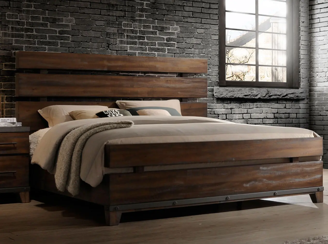 Forge Rustic Brown King Bed-11