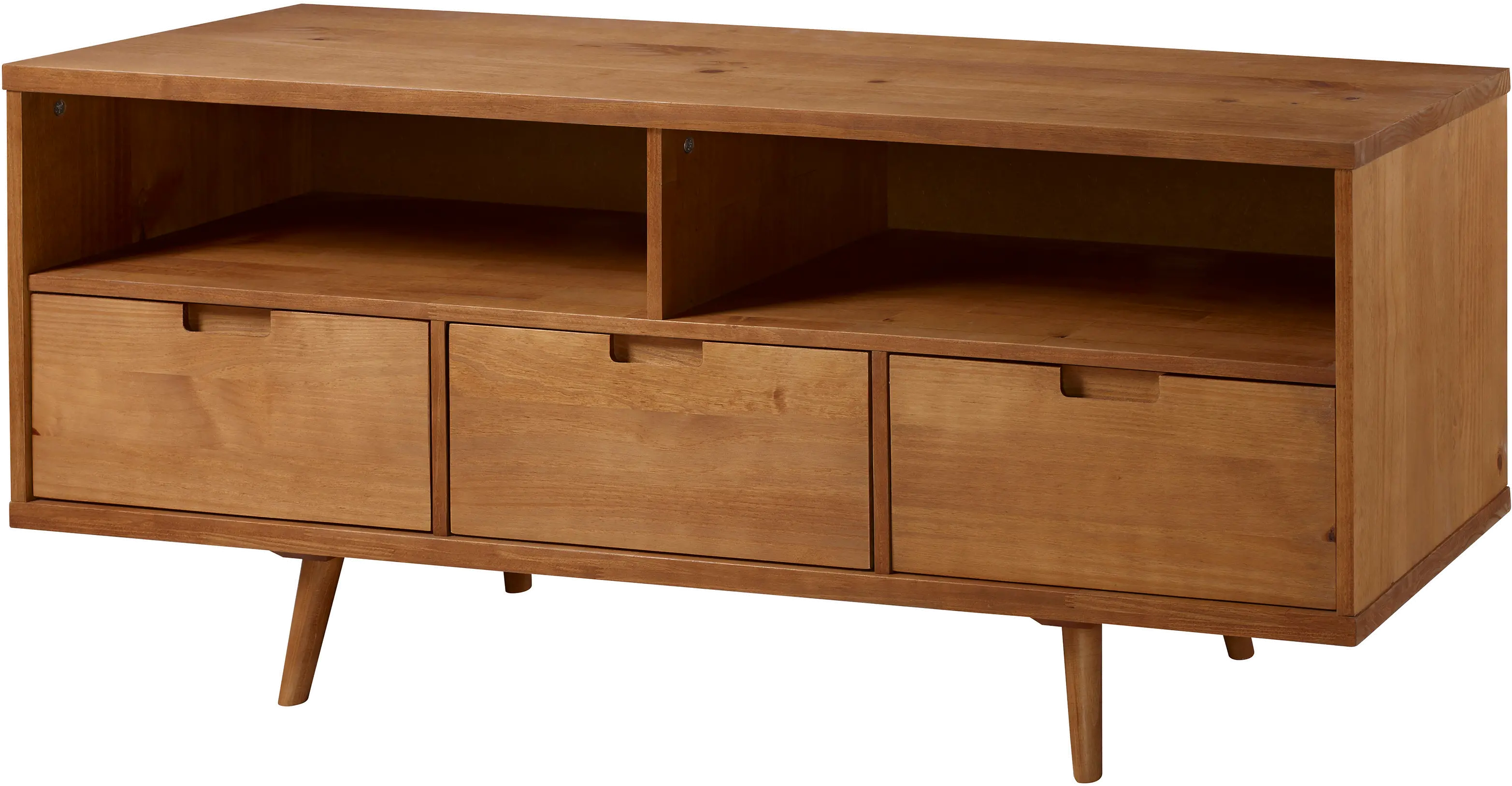 W58IV3DCA Glenn Mid Century Caramel 58 Inch TV Stand - Walker Edison-1