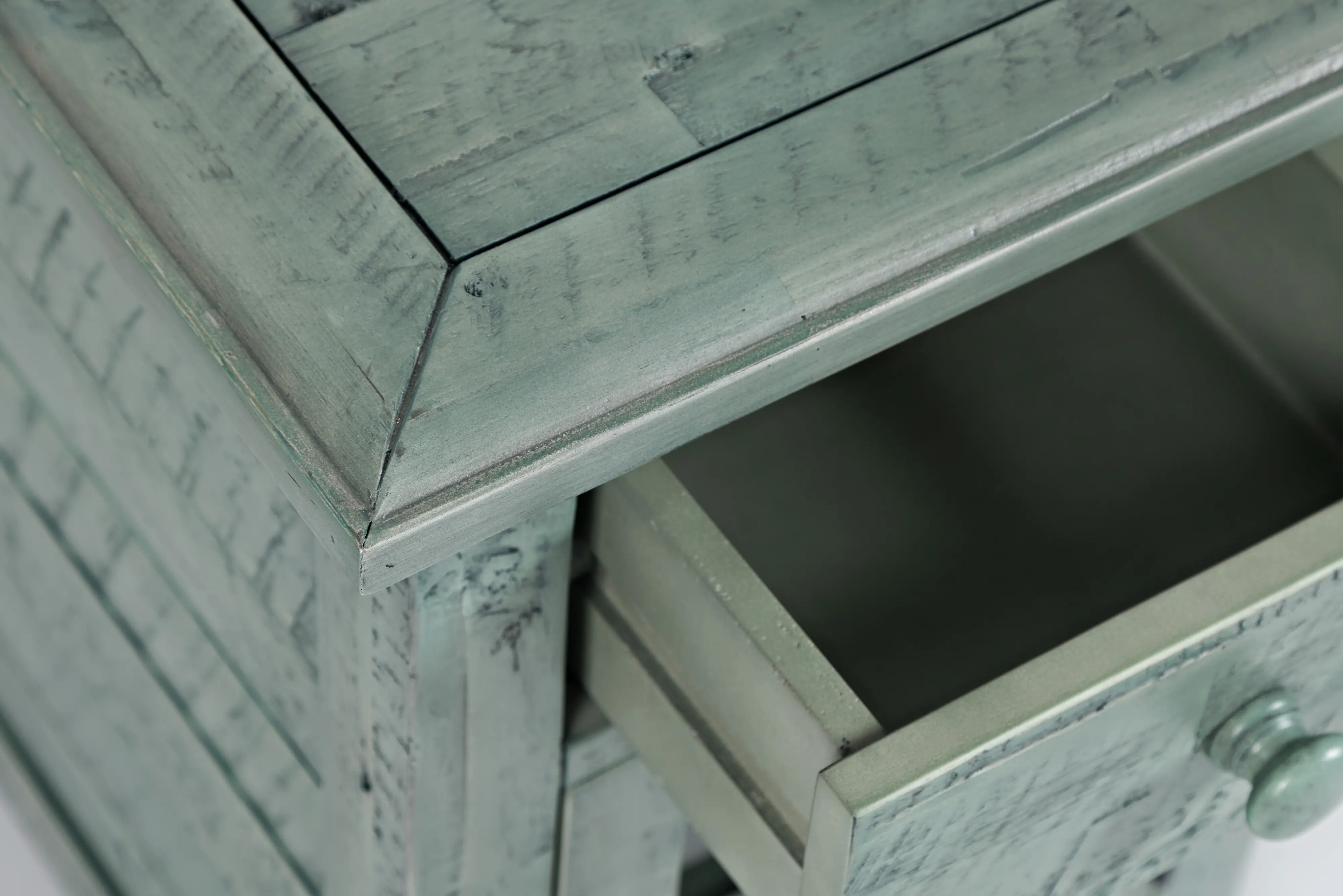 Rustic Shores Blue Side Table-5