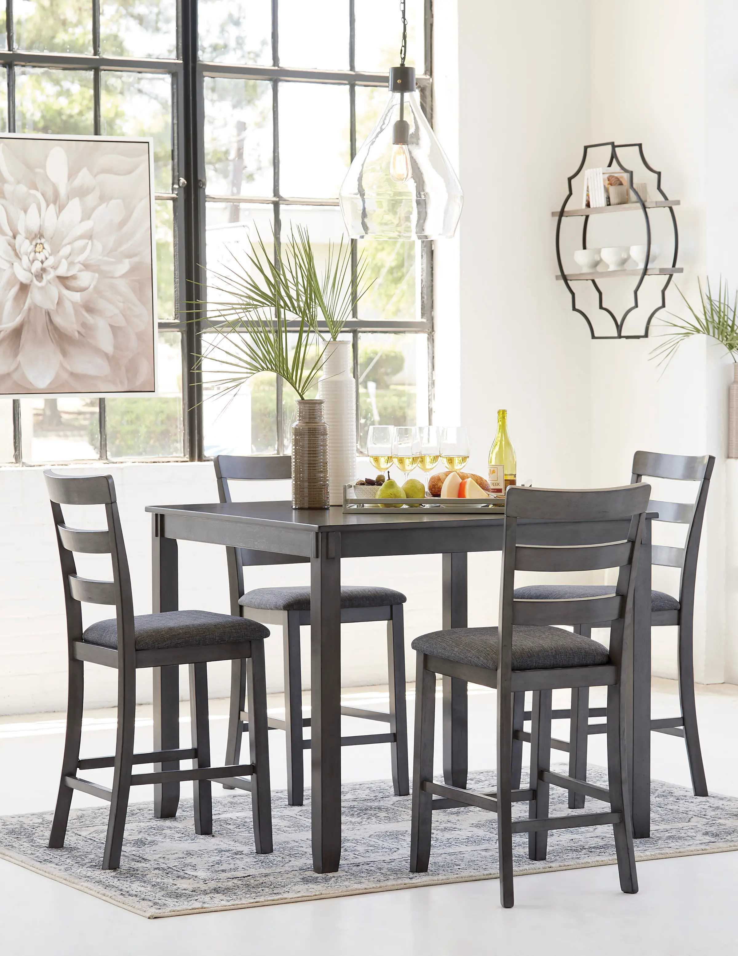 Bridson Gray 5 Piece Counter Height Dining Set-2