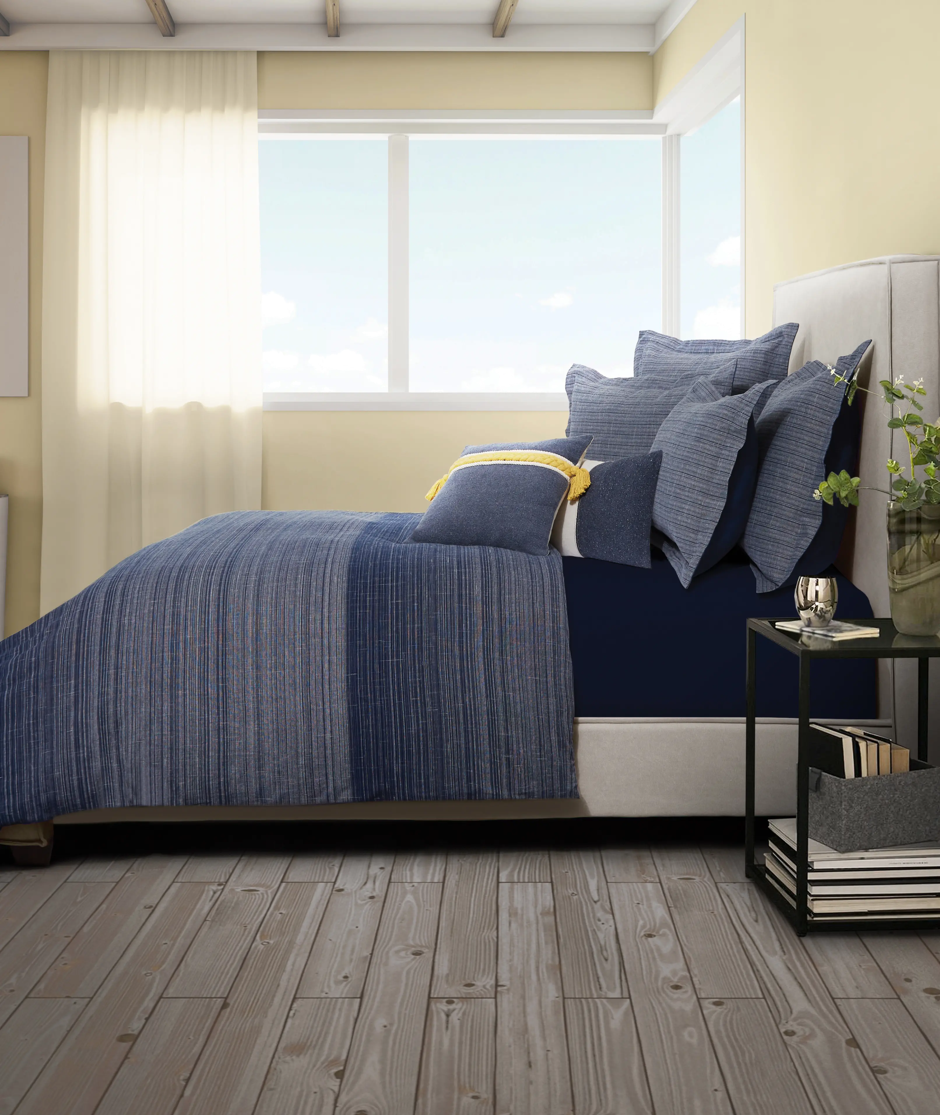 Crestwood Denim Blue King 8 Piece Bedding Collection-1