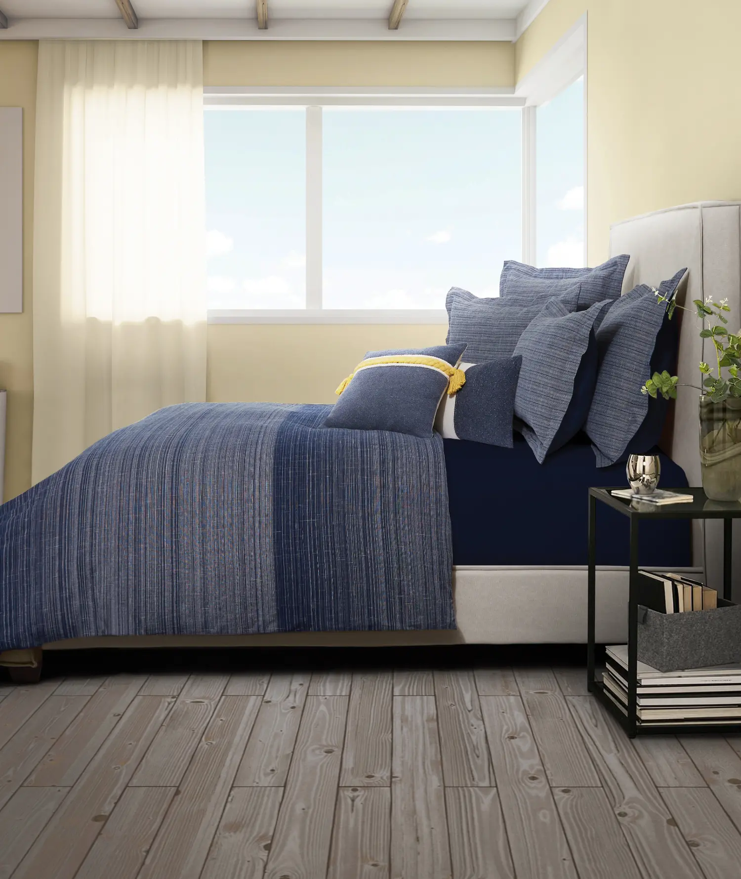 Crestwood Denim Blue King 8 Piece Bedding Collection-1