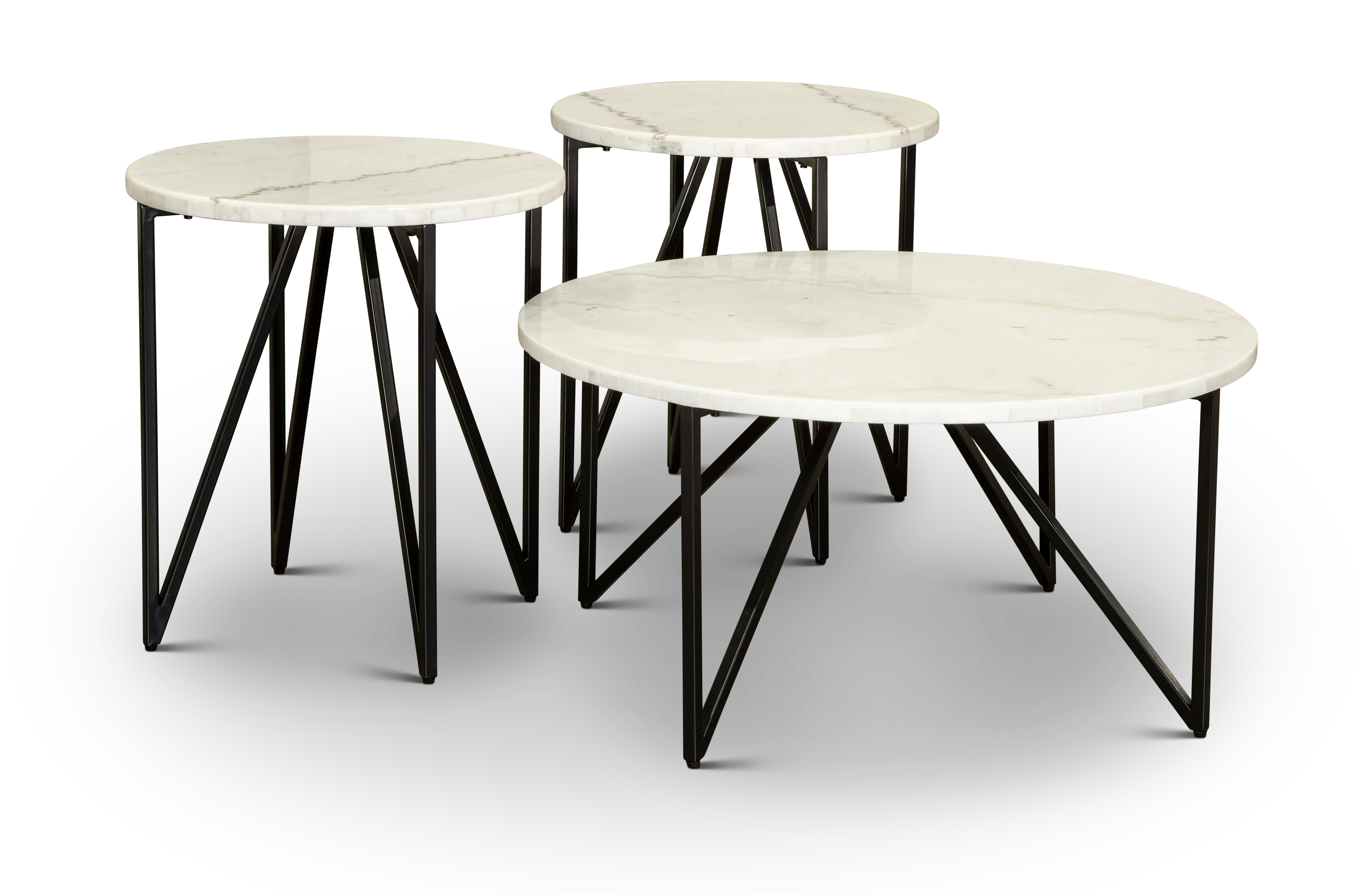 Cedric Black and White Marble Coffee Table-5