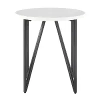 Cedric Black and White Marble End Table