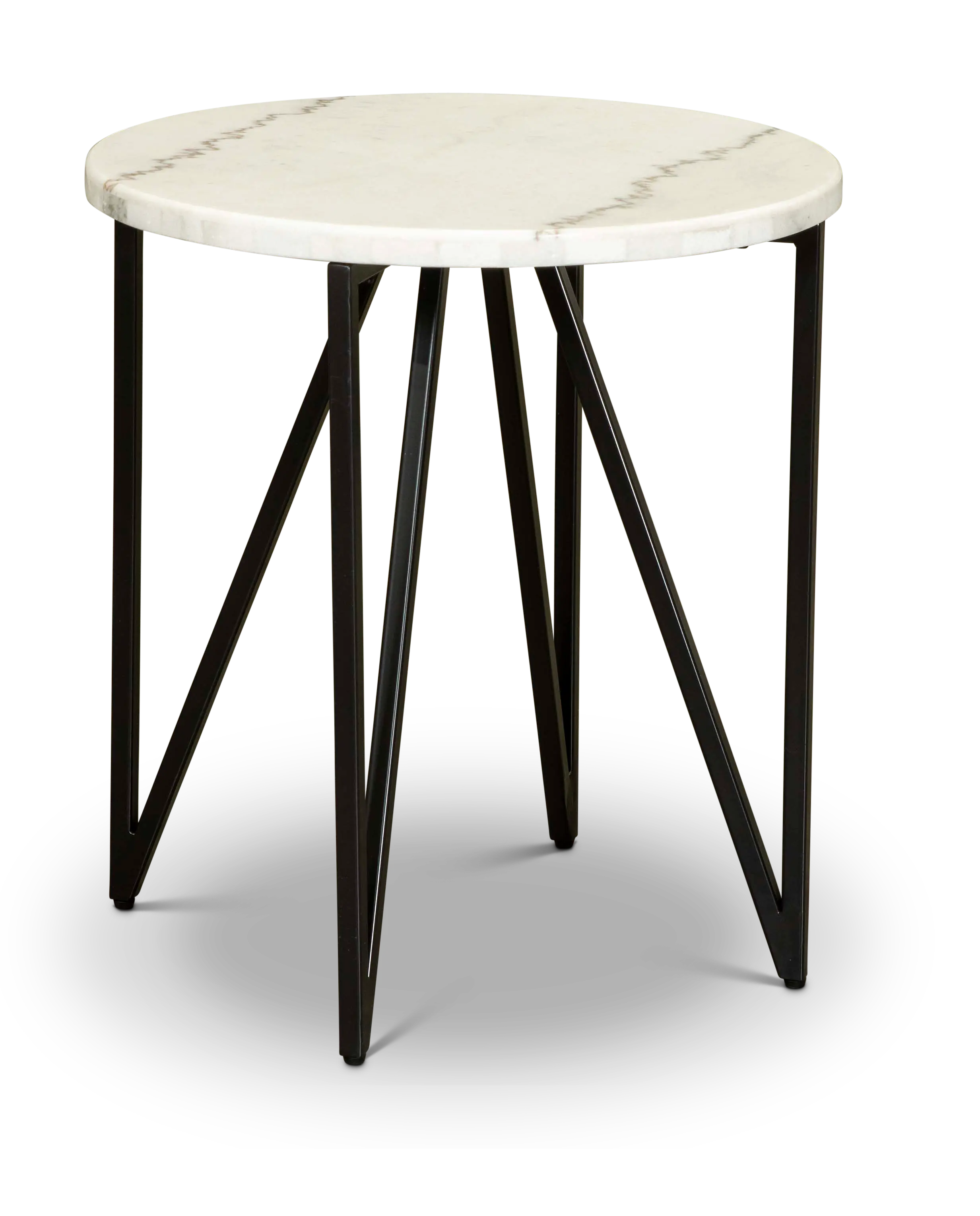 Cedric Black and White Marble End Table-4