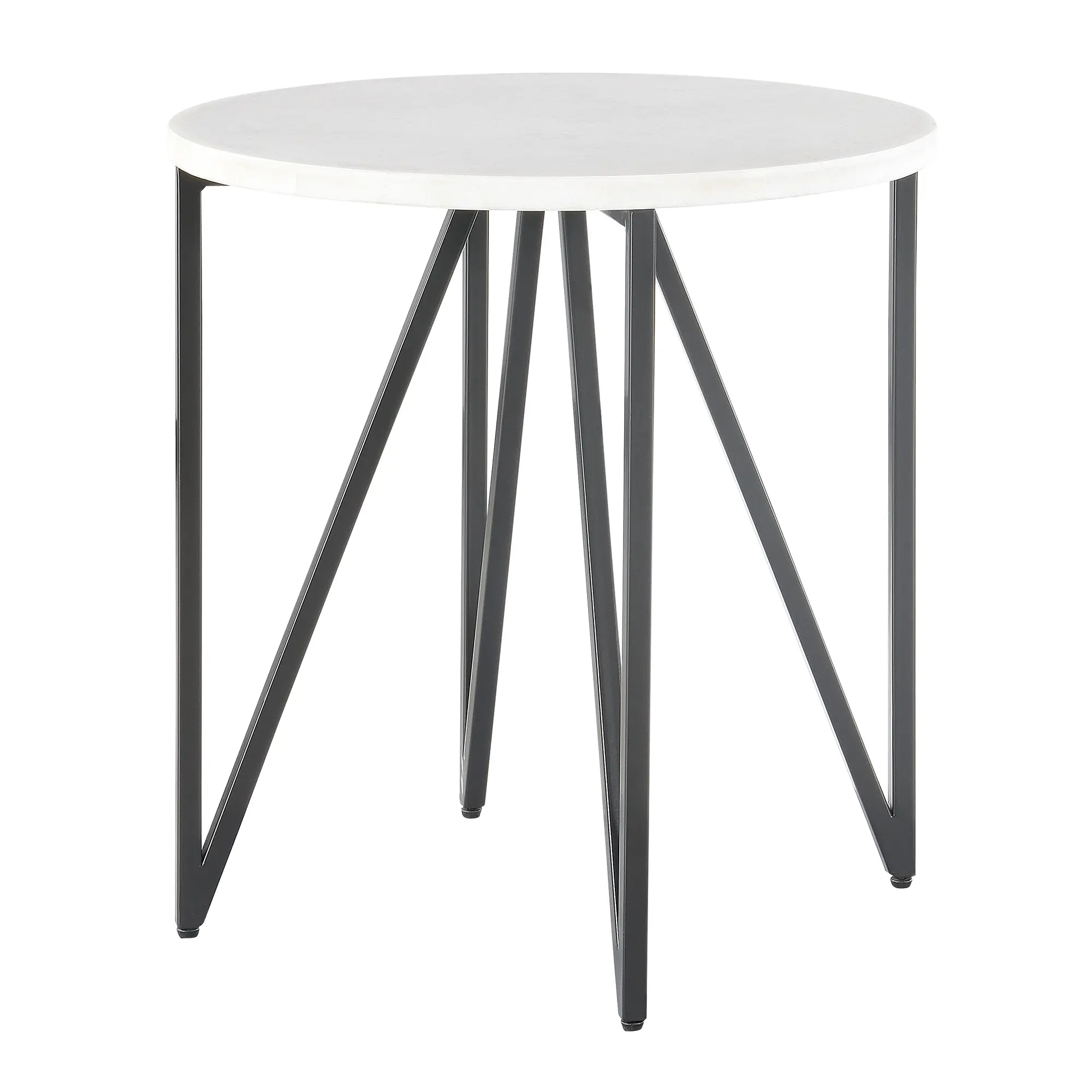 Cedric Black and White Marble End Table-5