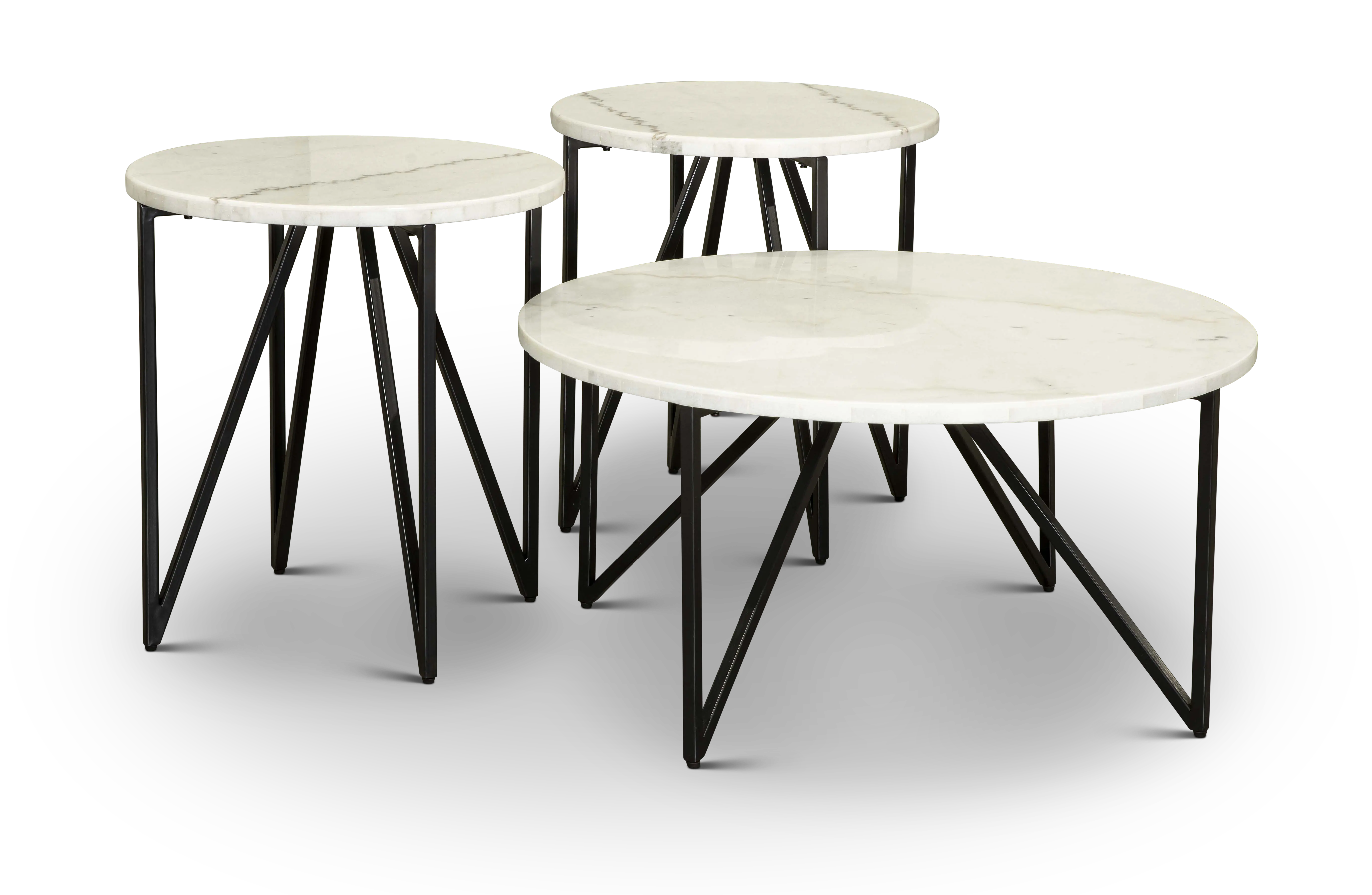 Cedric Black and White Marble End Table-6