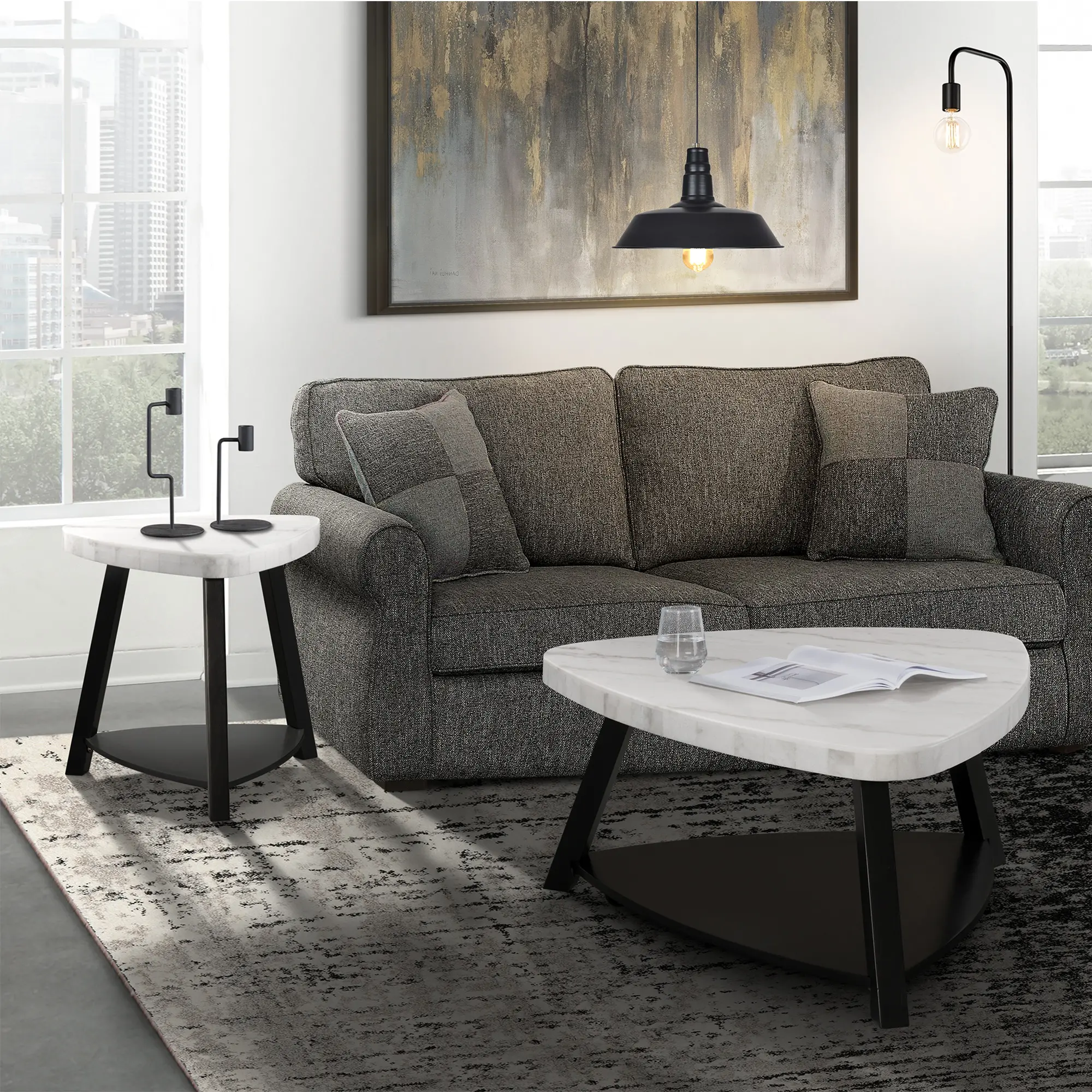 Trinity White Marble Coffee Table-2