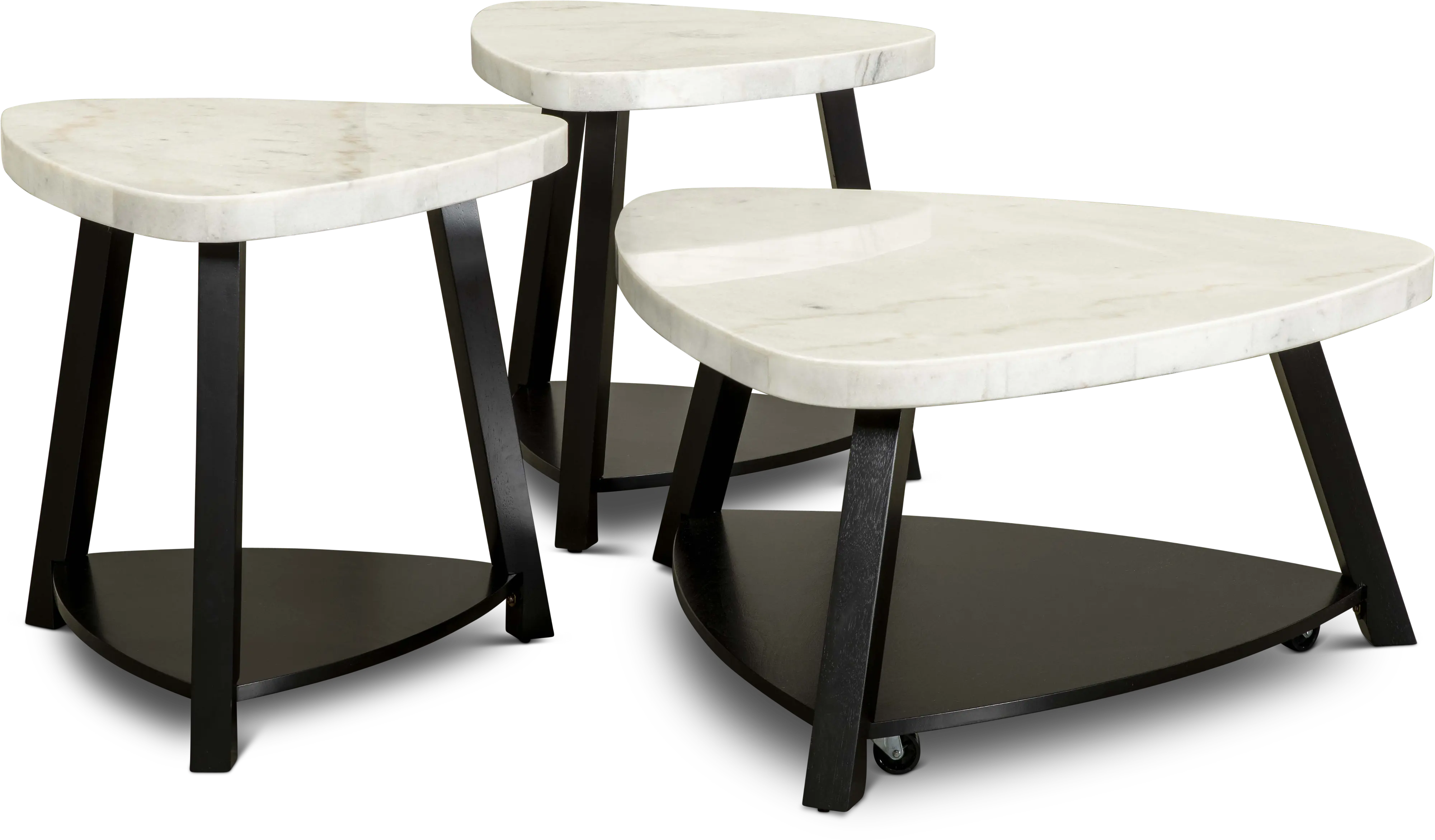 Trinity Black and White Marble End Table-12