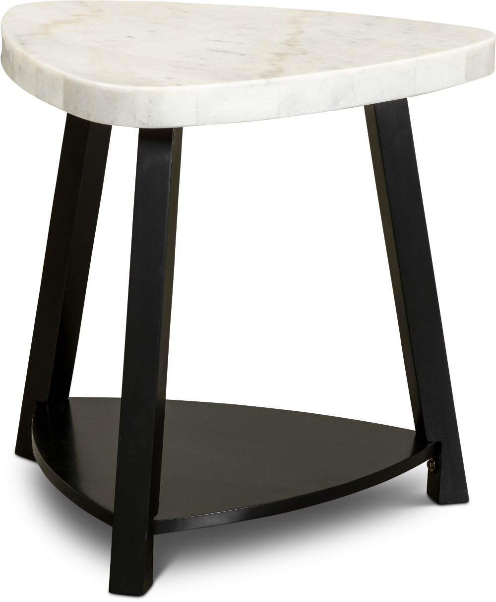 Trinity Black and White Marble End Table