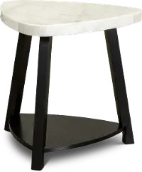 Trinity Black and White Marble End Table