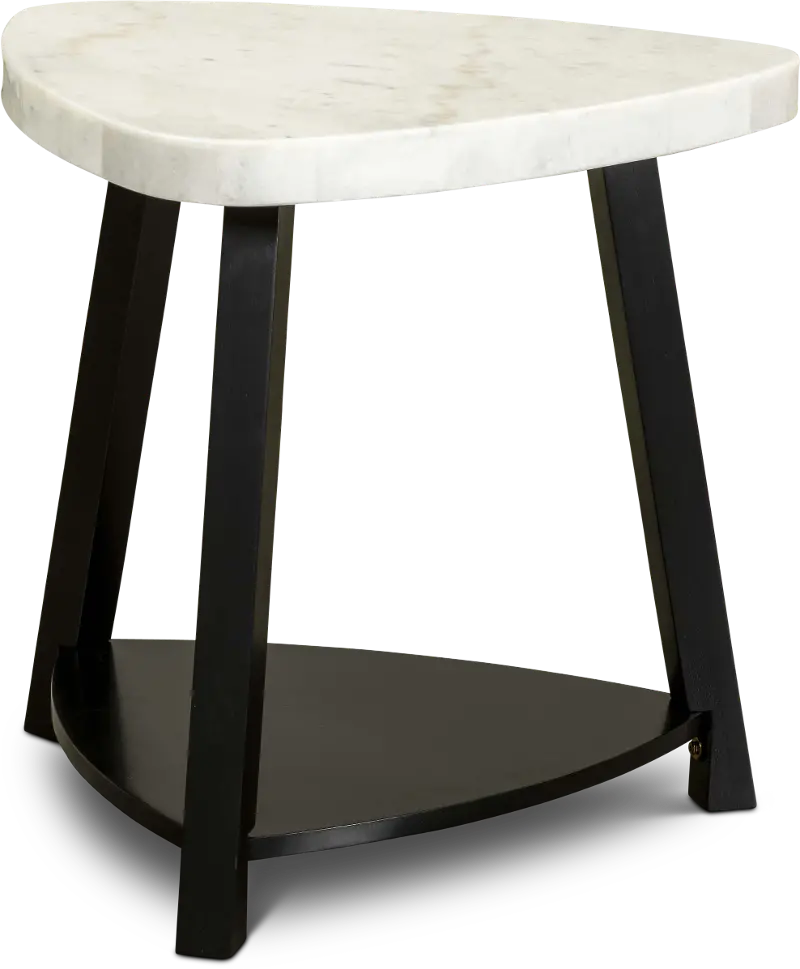 Trinity Black and White Marble End Table