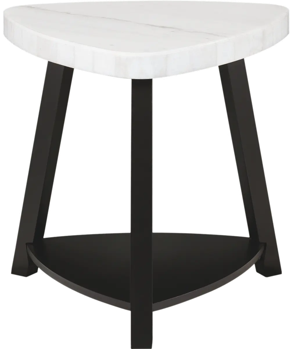 Trinity Black and White Marble End Table-3