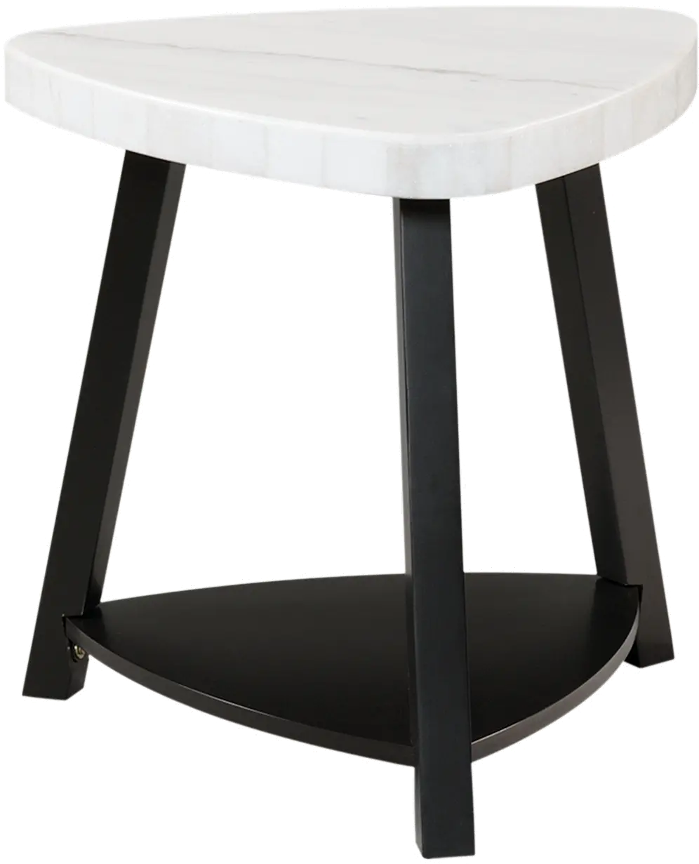 Trinity Black and White Marble End Table-7