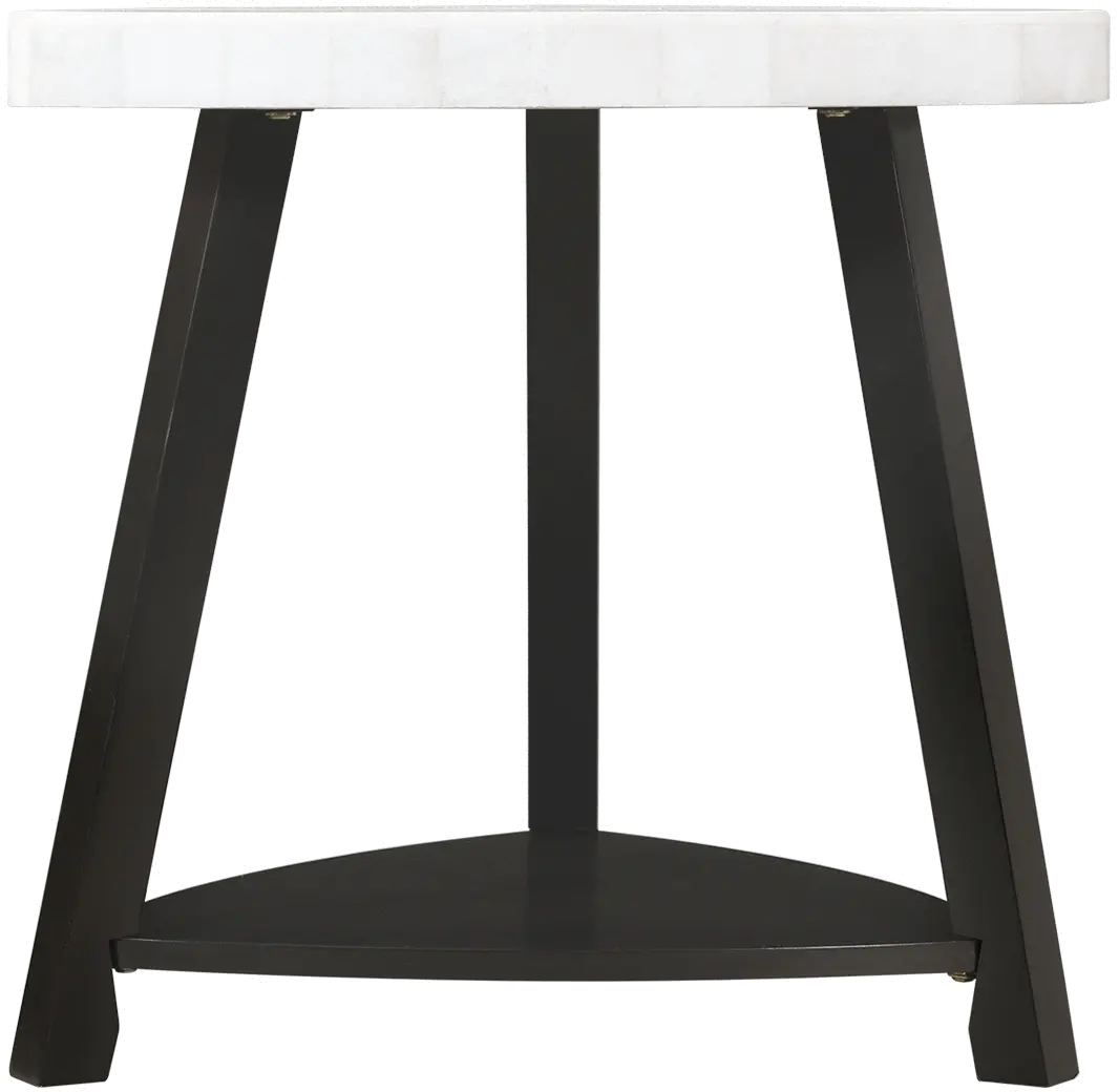Trinity Black and White Marble End Table-8