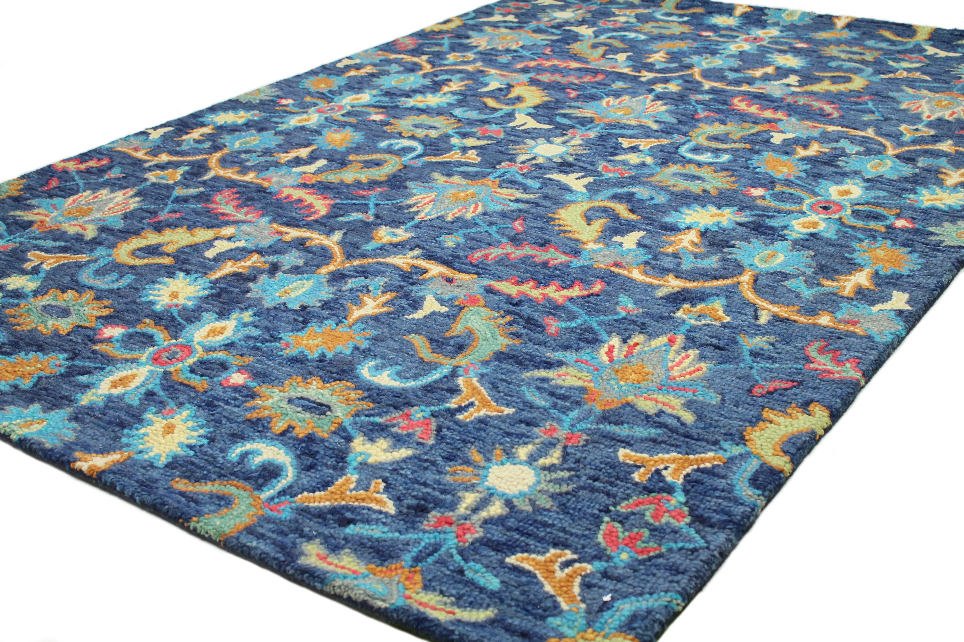 R131-NV-76X96-AL110 Valencia 8 x 10 Transitional Danbury Navy Blue Rug-3