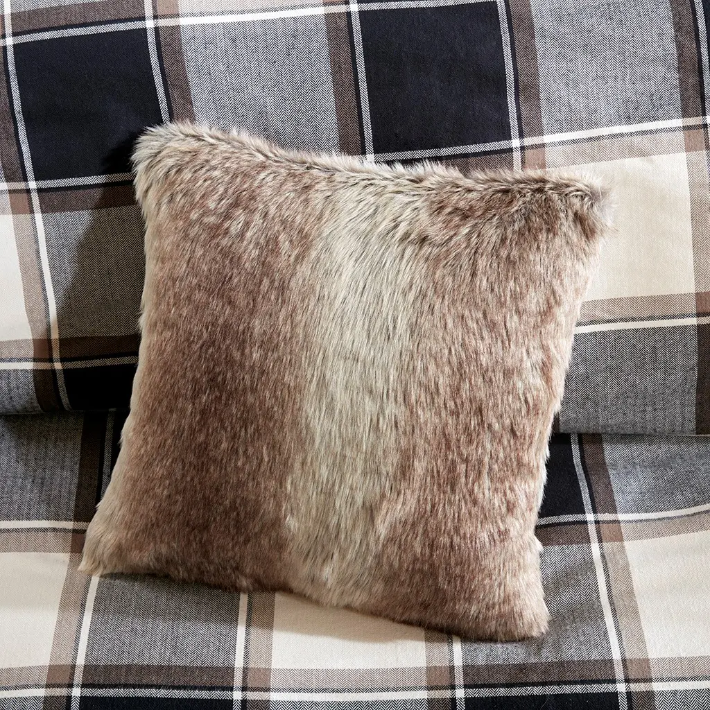 Black, Tan and Ivory Queen Urban Cabin 8 Piece Bedding Collection-3