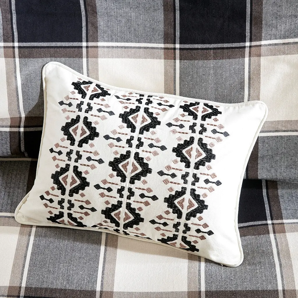 Black, Tan and Ivory Queen Urban Cabin 8 Piece Bedding Collection-4