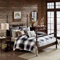 Black, Tan and Ivory King Urban Cabin 9 Piece Bedding Collection