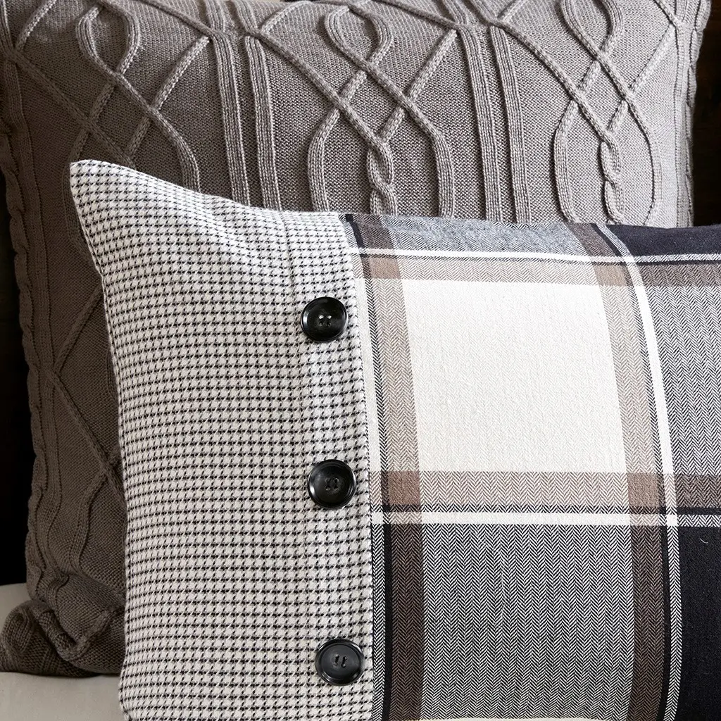 Black, Tan and Ivory King Urban Cabin 9 Piece Bedding Collection-3