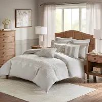 Taupe, Tan and Ivory Queen Barely There 8 Piece Bedding Collection