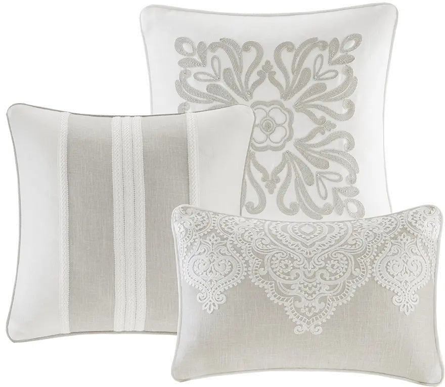 Taupe, Tan and Ivory Queen Barely There 8 Piece Bedding Collection-1