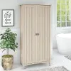 SAS332AW-03 Salinas Antique White Tall Storage Cabinet - Bush Furniture
