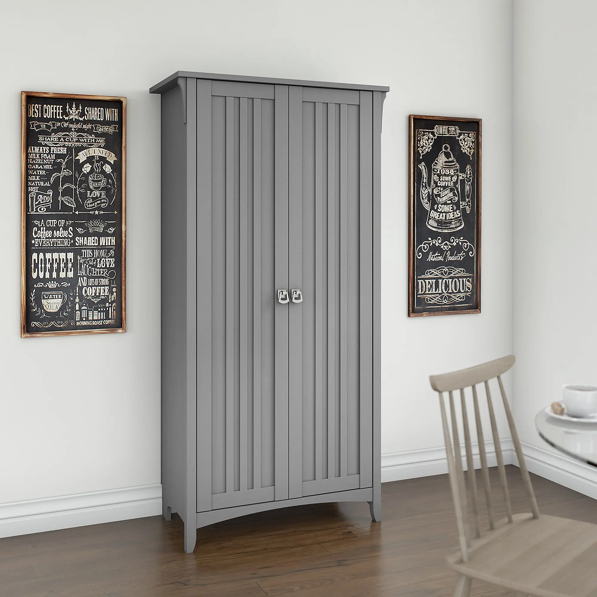 SAS332CG-03 Salinas Gray Tall Storage Cabinet - Bush Furniture-4