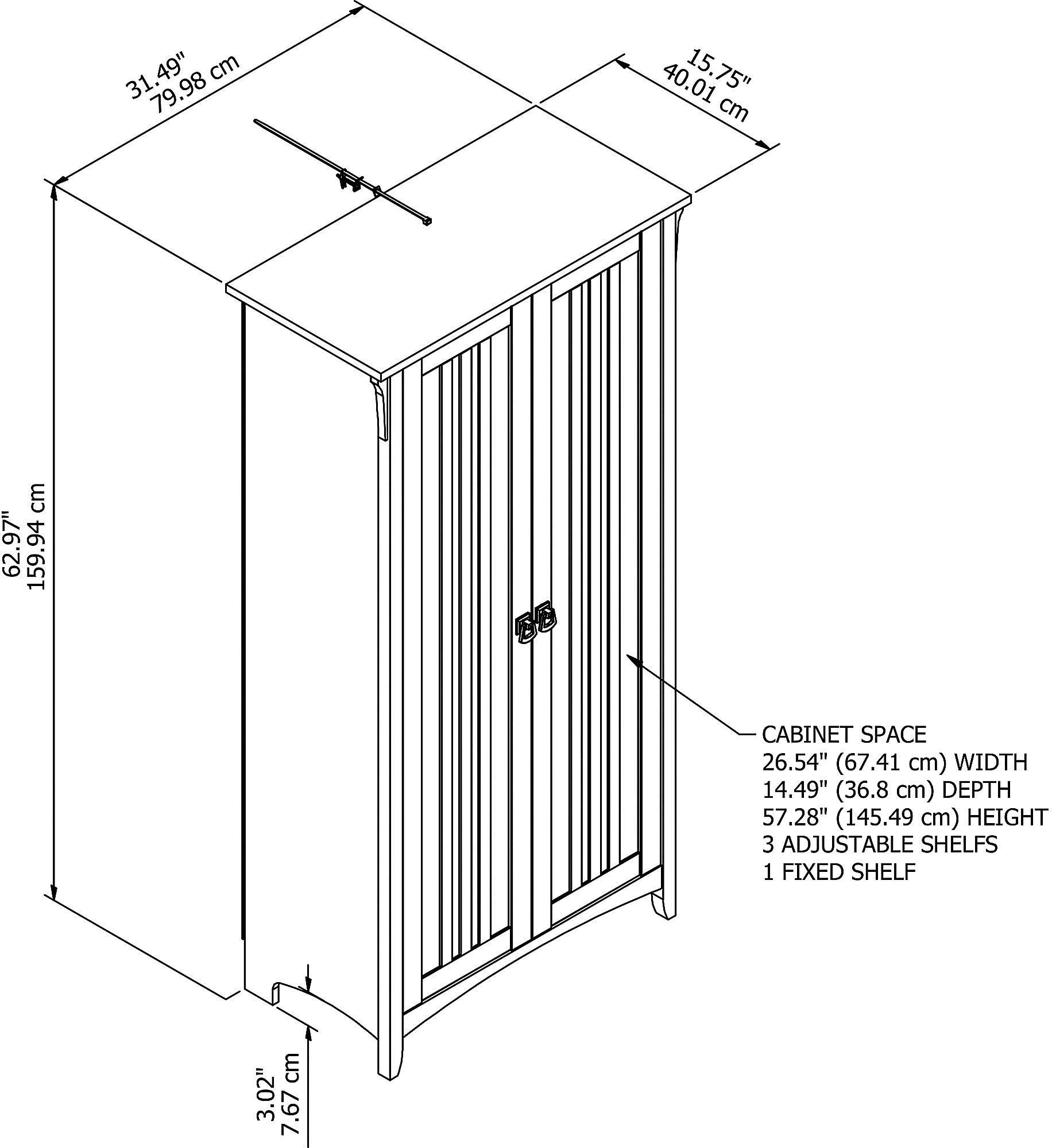SAS332CG-03 Salinas Gray Tall Storage Cabinet - Bush Furniture-8