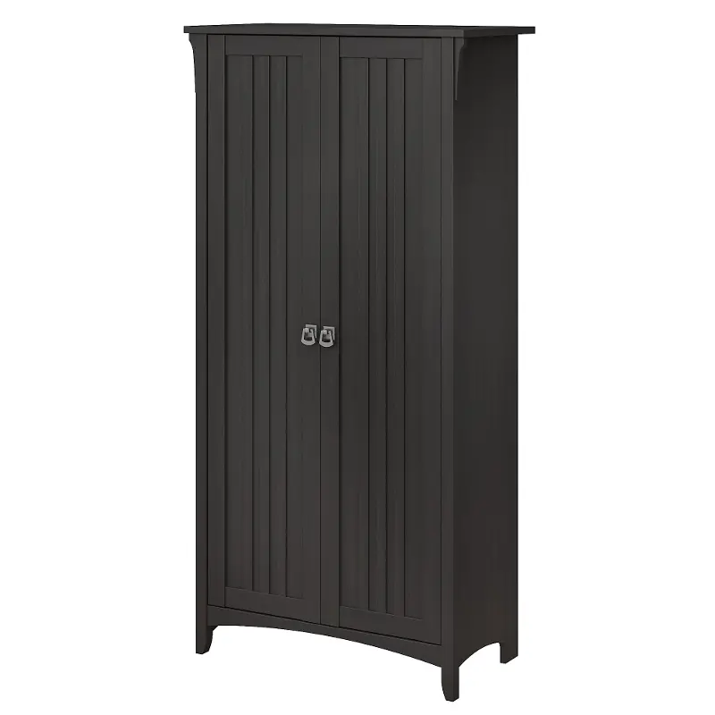 Salinas Vintage Black Tall Storage Cabinet with Doors