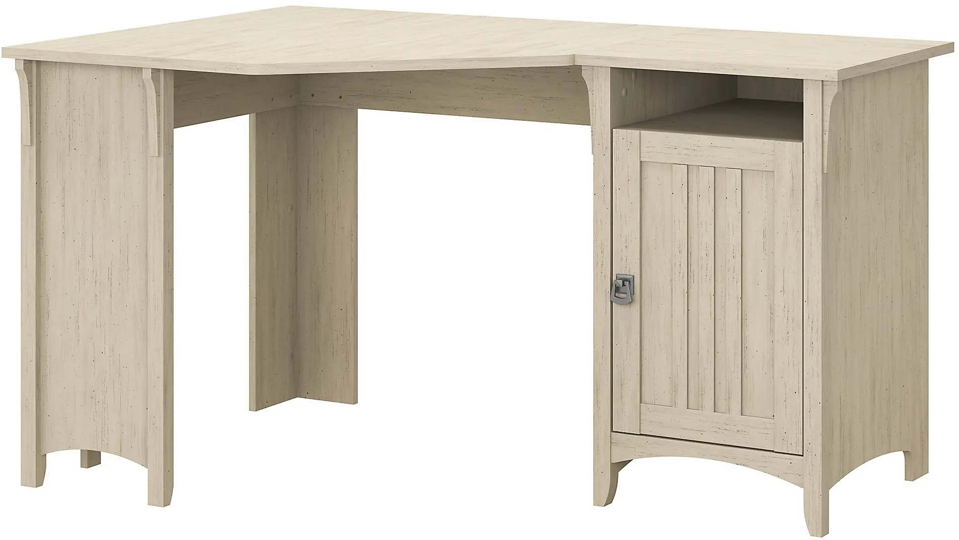 SAD155AW-03 Salinas Antique White Corner Pedestal Desk - Bush Furniture-1
