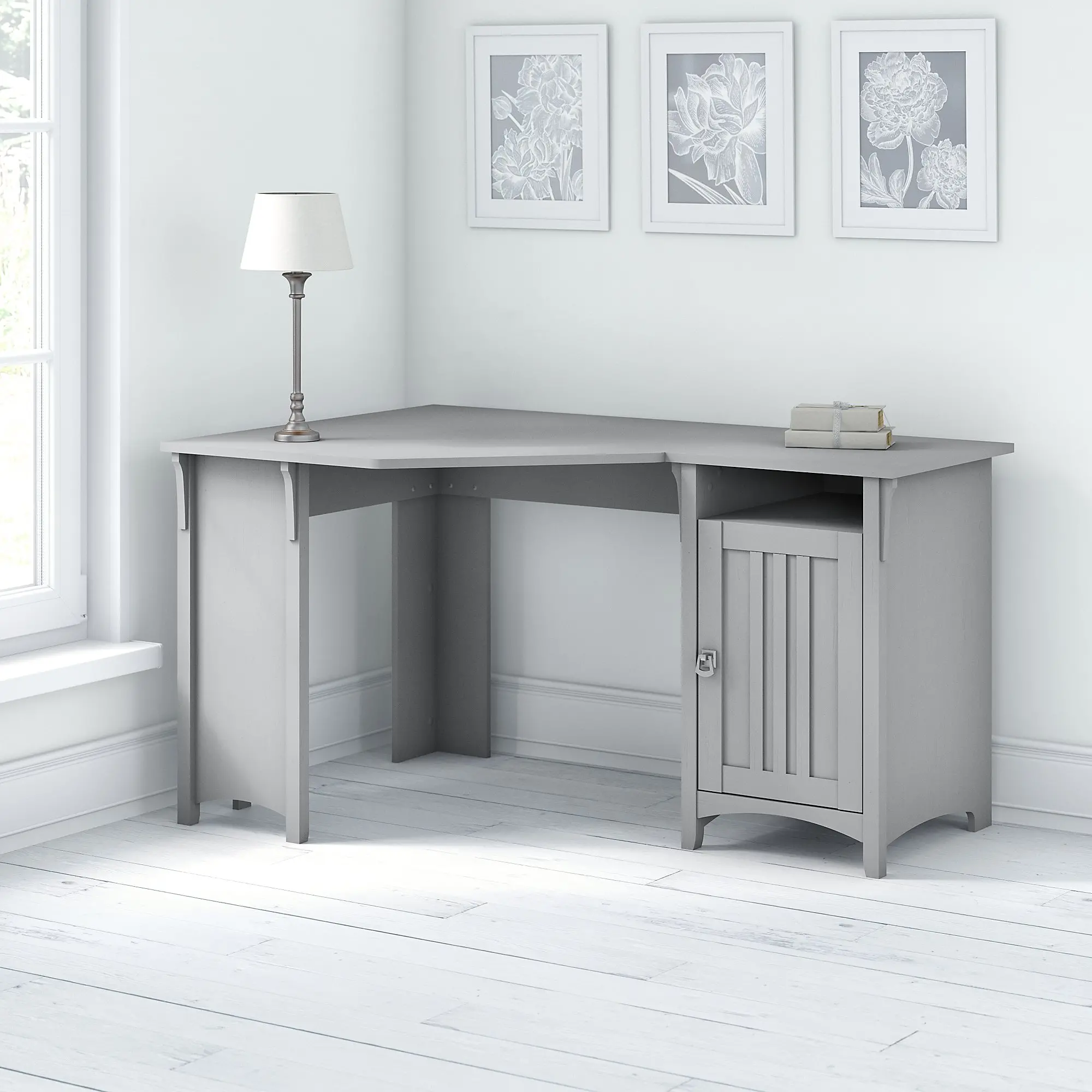 SAD155CG-03 Salinas Cape Cod Gray Corner Pedestal Desk-2