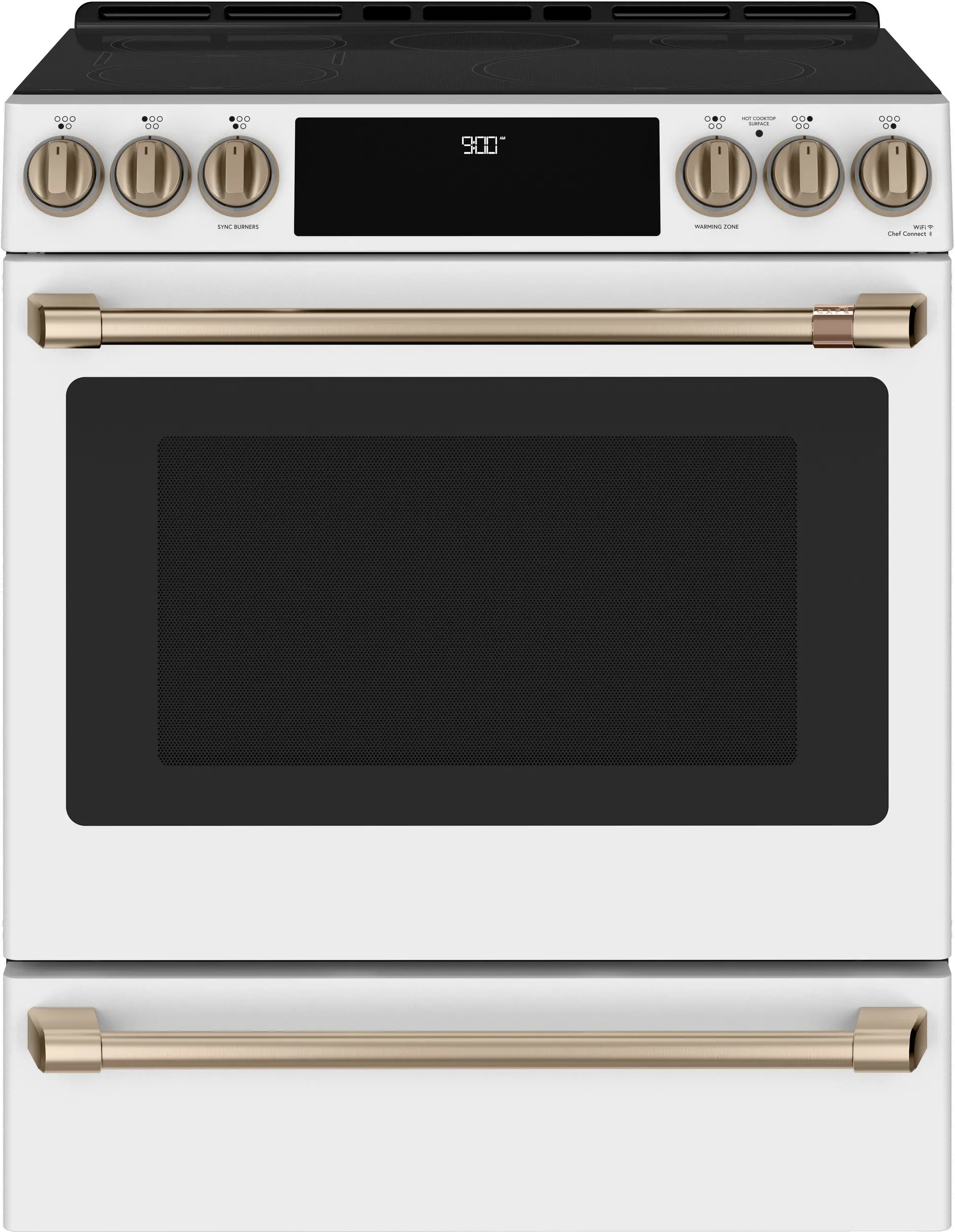 CHS900P4MW2 GE Cafe 5.7 Cu Ft Induction and Convection Range - White Glass-1