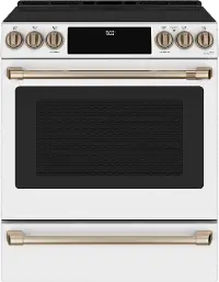 CHS900P4MW2 GE Cafe 5.7 Cu Ft Induction and Convection Range - White Glass