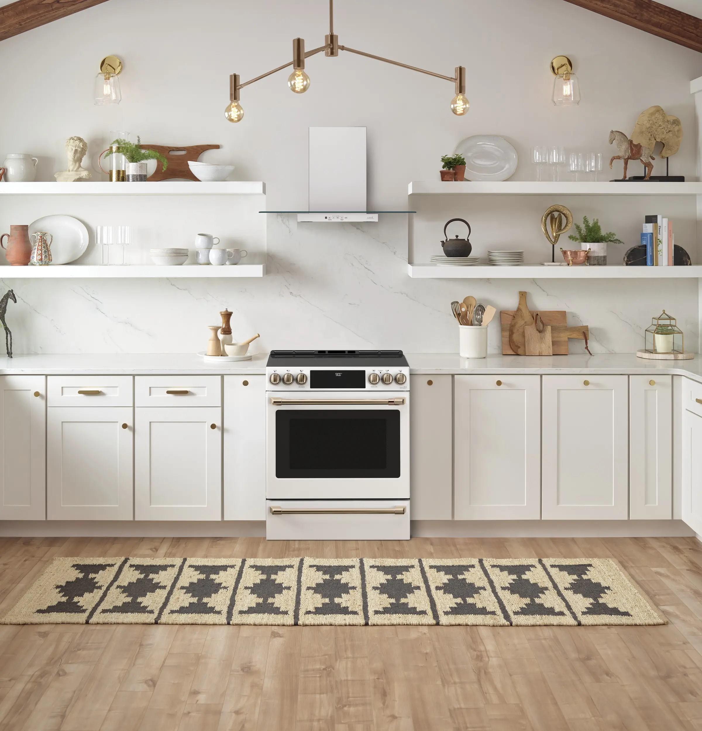 CHS900P4MW2 GE Cafe 5.7 Cu Ft Induction and Convection Range - White Glass-2