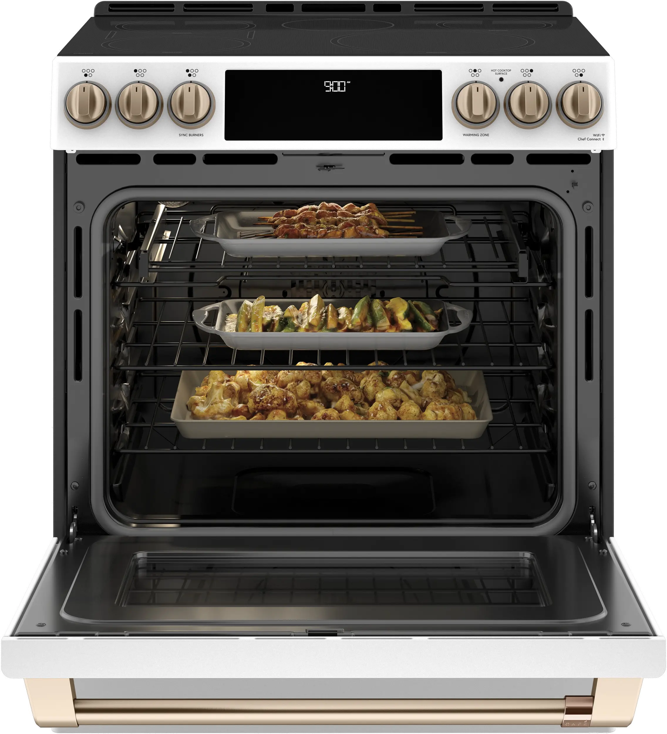 CHS900P4MW2 GE Cafe 5.7 Cu Ft Induction and Convection Range - White Glass-6