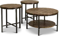 Sedona Rustic Oak Table, Set of 3