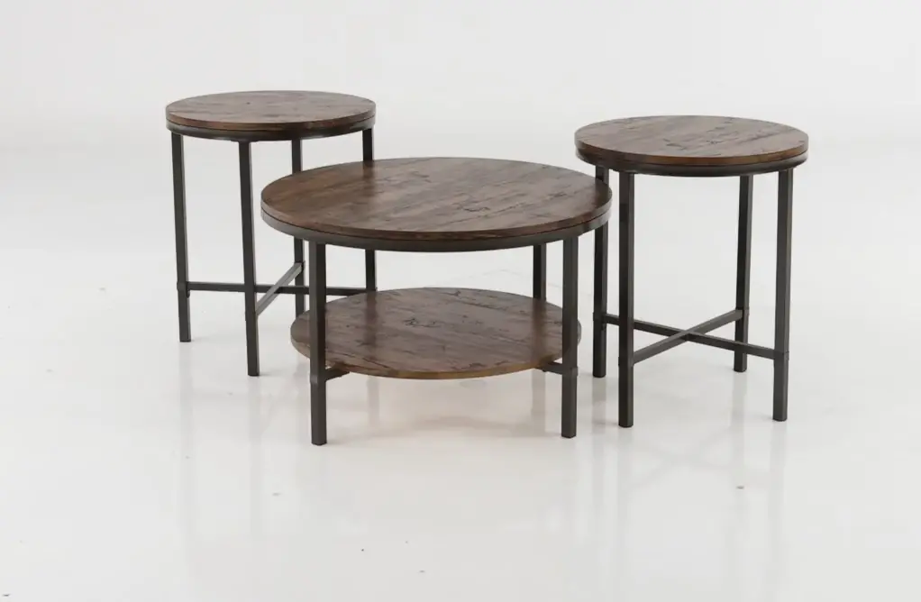 Sedona Rustic Oak Table, Set of 3-5