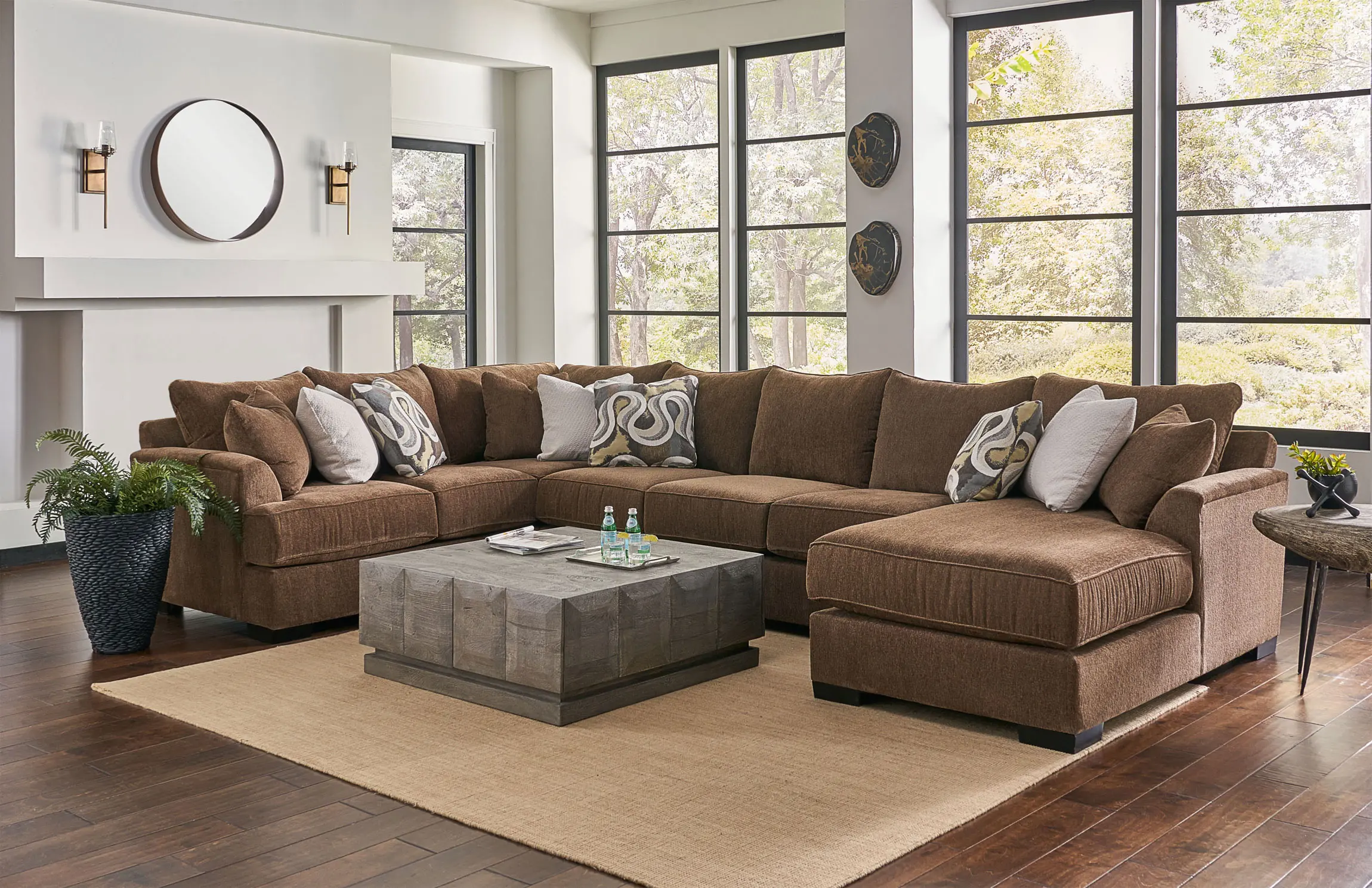 3PC/TRQLTY2/CHOC/OP2 Tranquility Brown 3 Piece Sectional-2