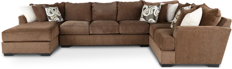 Tranquility Brown 3 Piece Sofa Bed Sectional