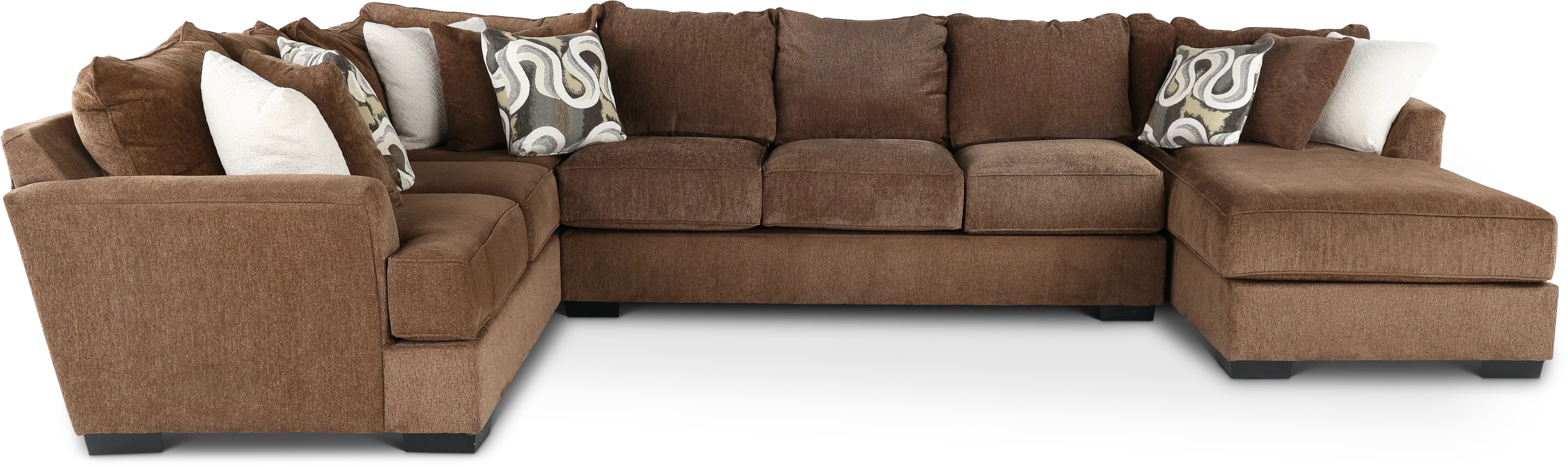 3PC/TRQLTY2/CHOC/OP6 Tranquility Brown 3 Piece Sofa Bed Sectional-1