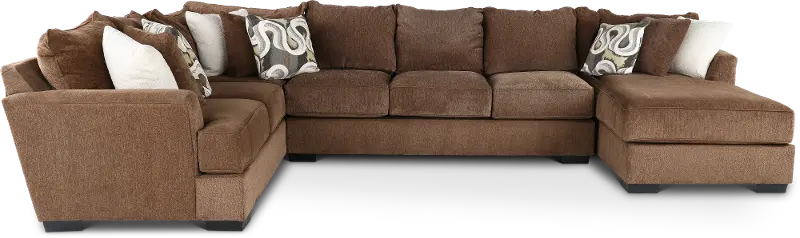 Tranquility Brown 3 Piece Sofa Bed Sectional