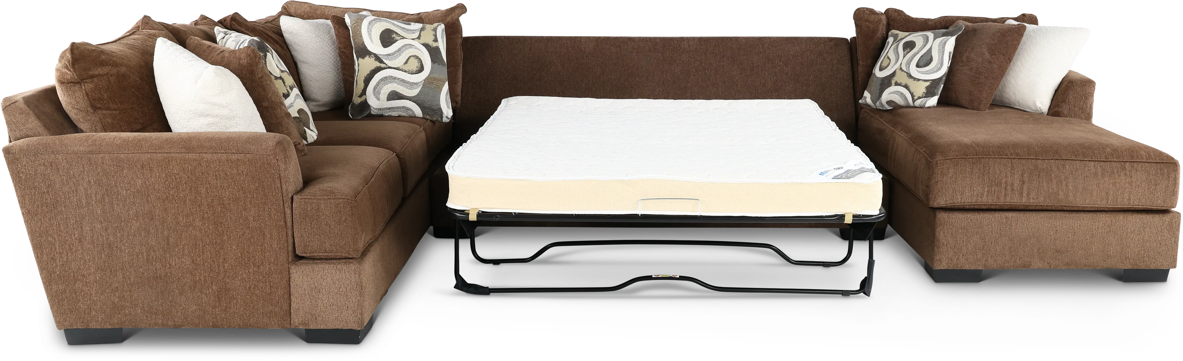 3PC/TRQLTY2/CHOC/OP6 Tranquility Brown 3 Piece Sofa Bed Sectional-4