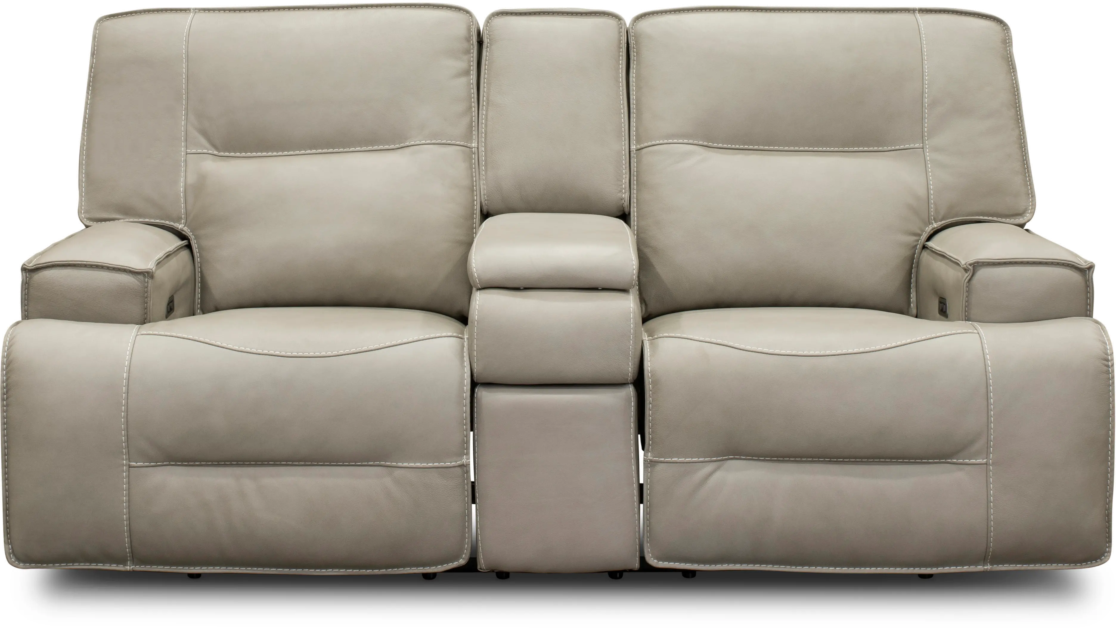 Rockies Beige Power Reclining Console Loveseat with Adjustable Lumbar-2