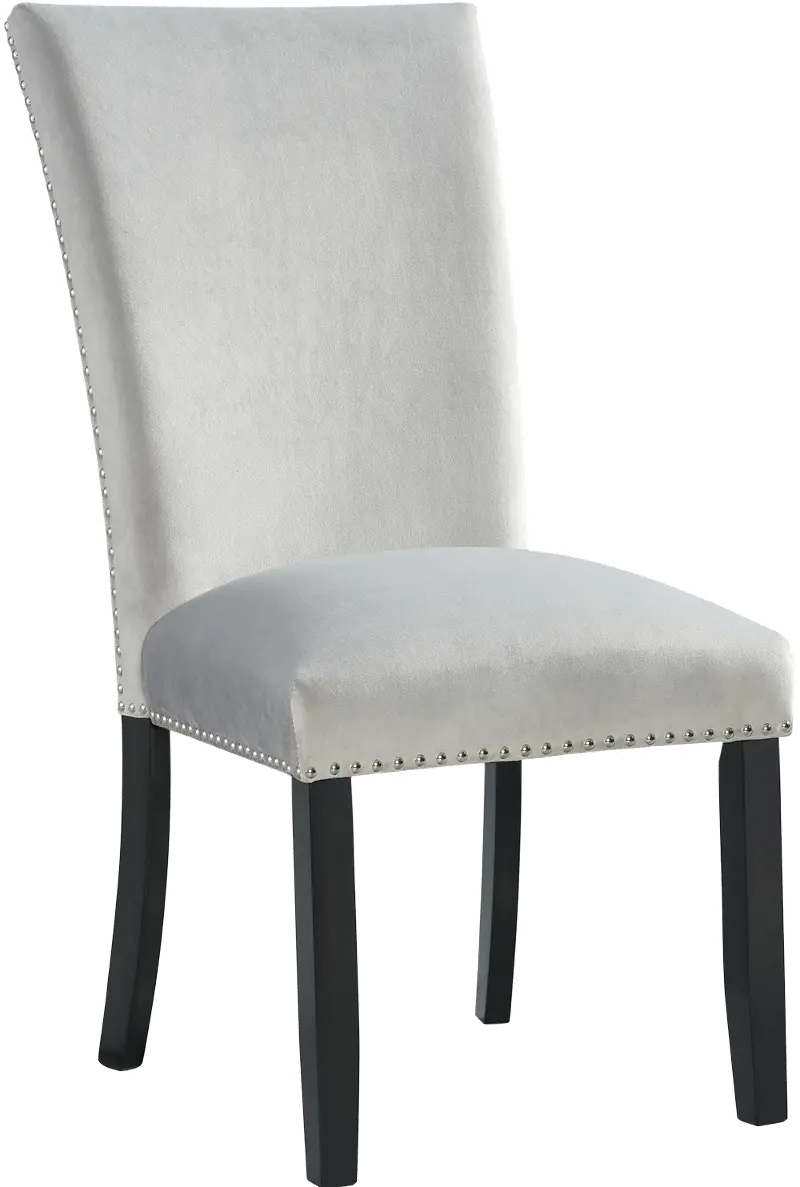 Valentino Gray Velvet Dining Chair