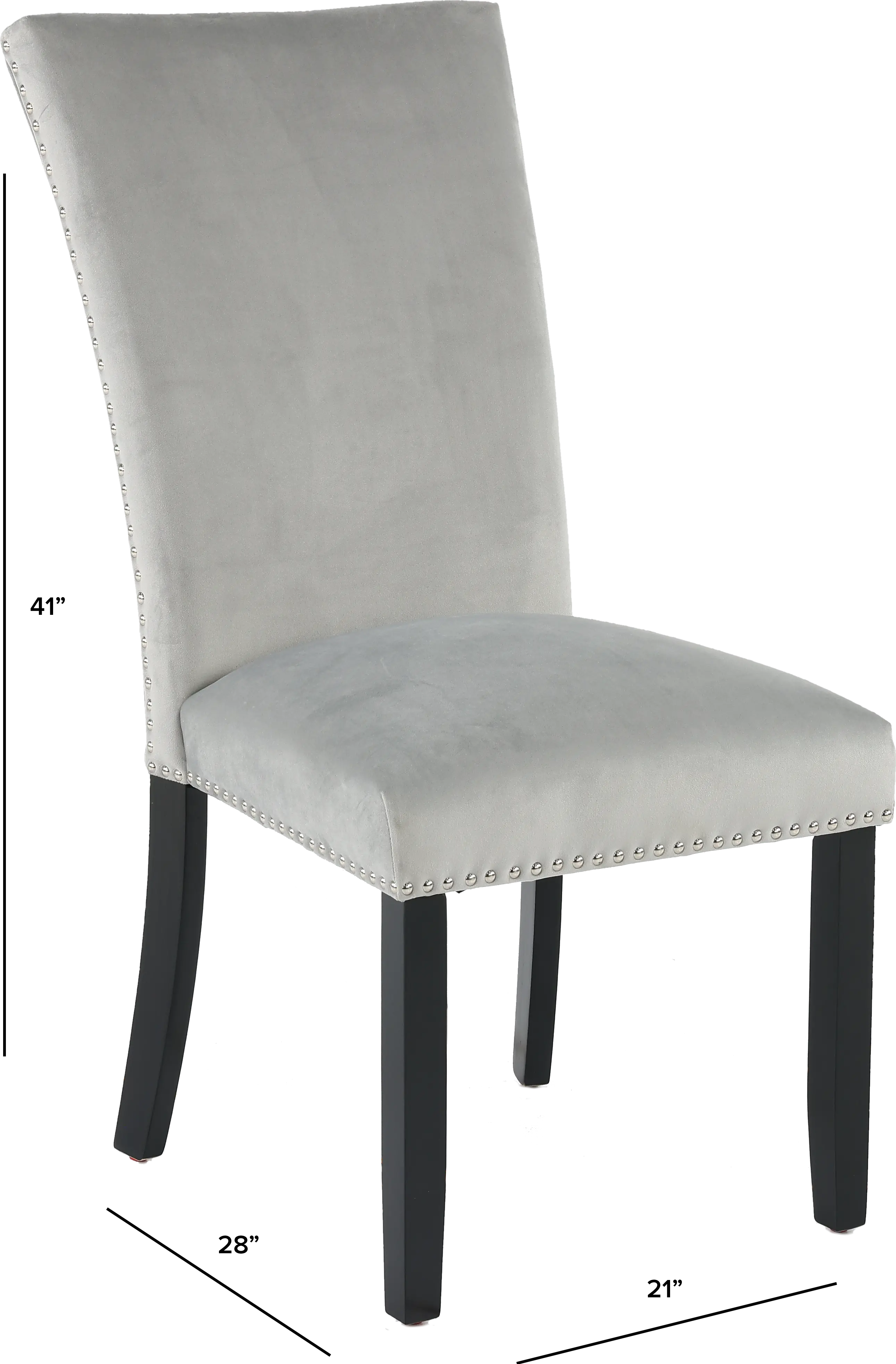 Valentino Gray Velvet Dining Chair-3